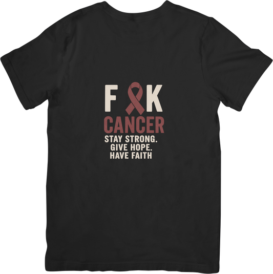 F Cancer T-Shirt – Bold Cancer Awareness & Support Tee – Stay Strong, Give Hope, Have Faith