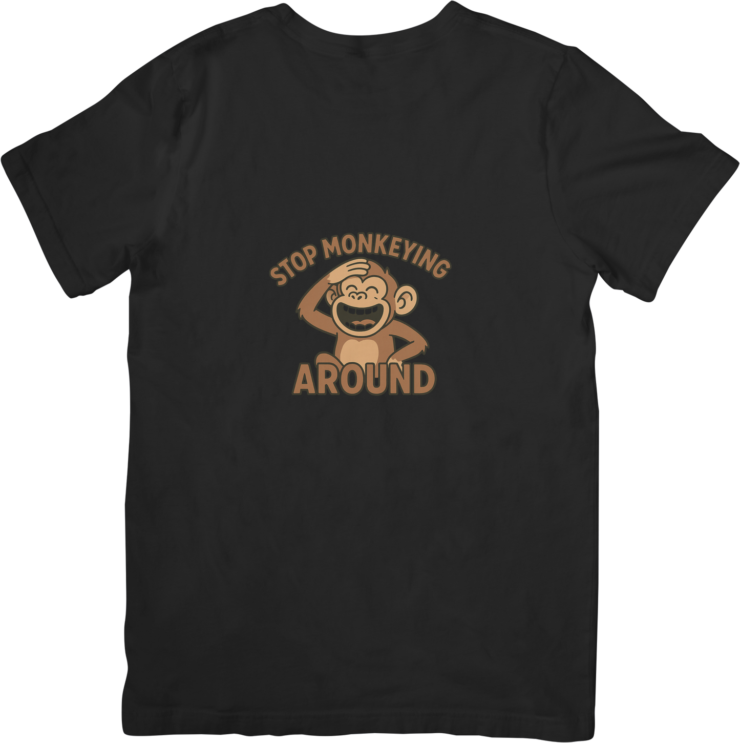Stop Monkeying Around – Funny Cartoon Monkey T-Shirt