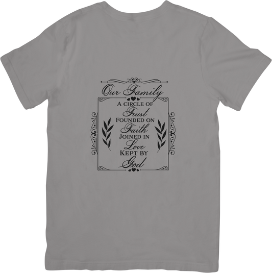 Our Family Christian T-Shirt – Faith Family Love Shirt, Religious Quote Tee, Inspirational Christian Apparel for Men & Women