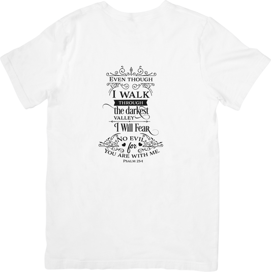 Fear No Evil Shirt – Psalm 23:4 Christian Bible Verse Tee, Religious Inspirational Faith Shirt, Spiritual Gift Idea